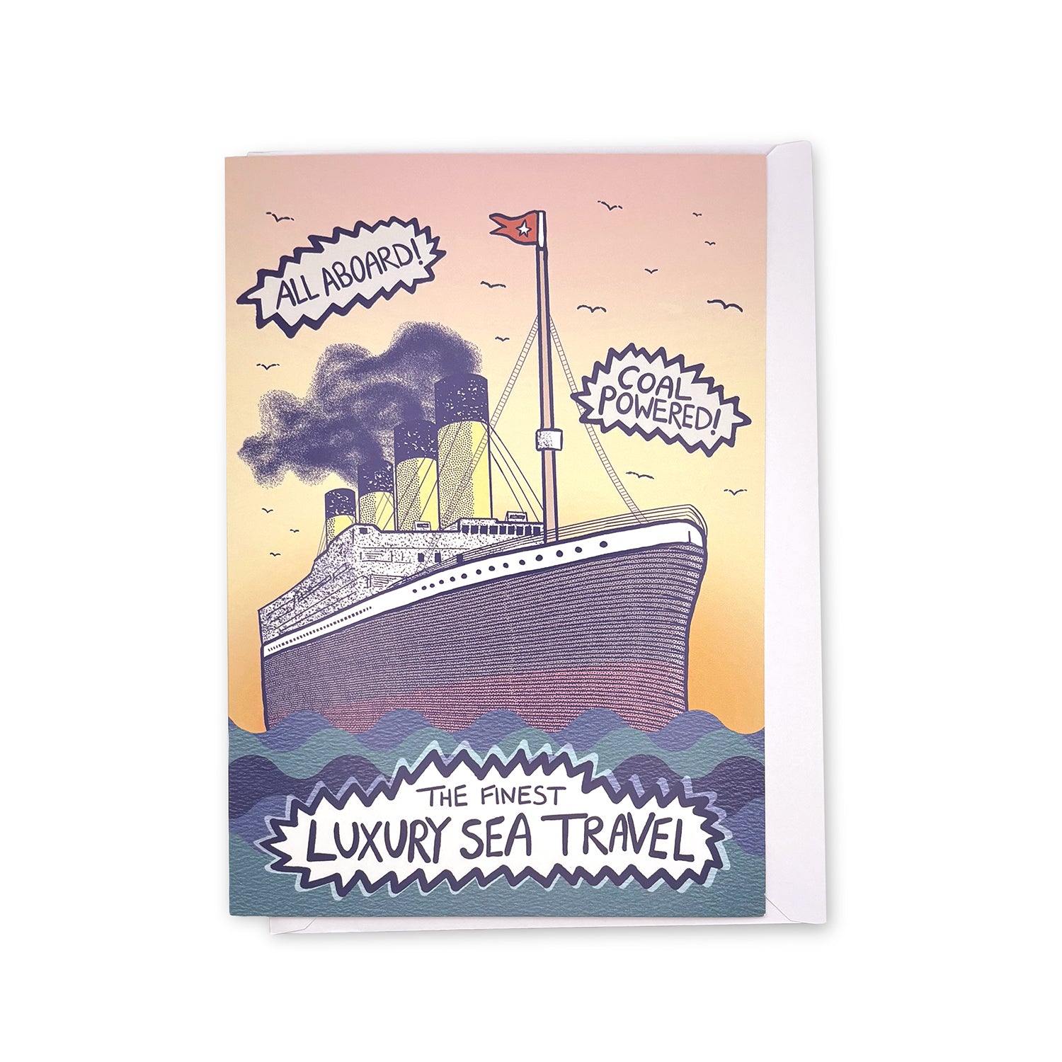 Greeting Card - All Aboard! Titanic Ship Illustration by Merpola