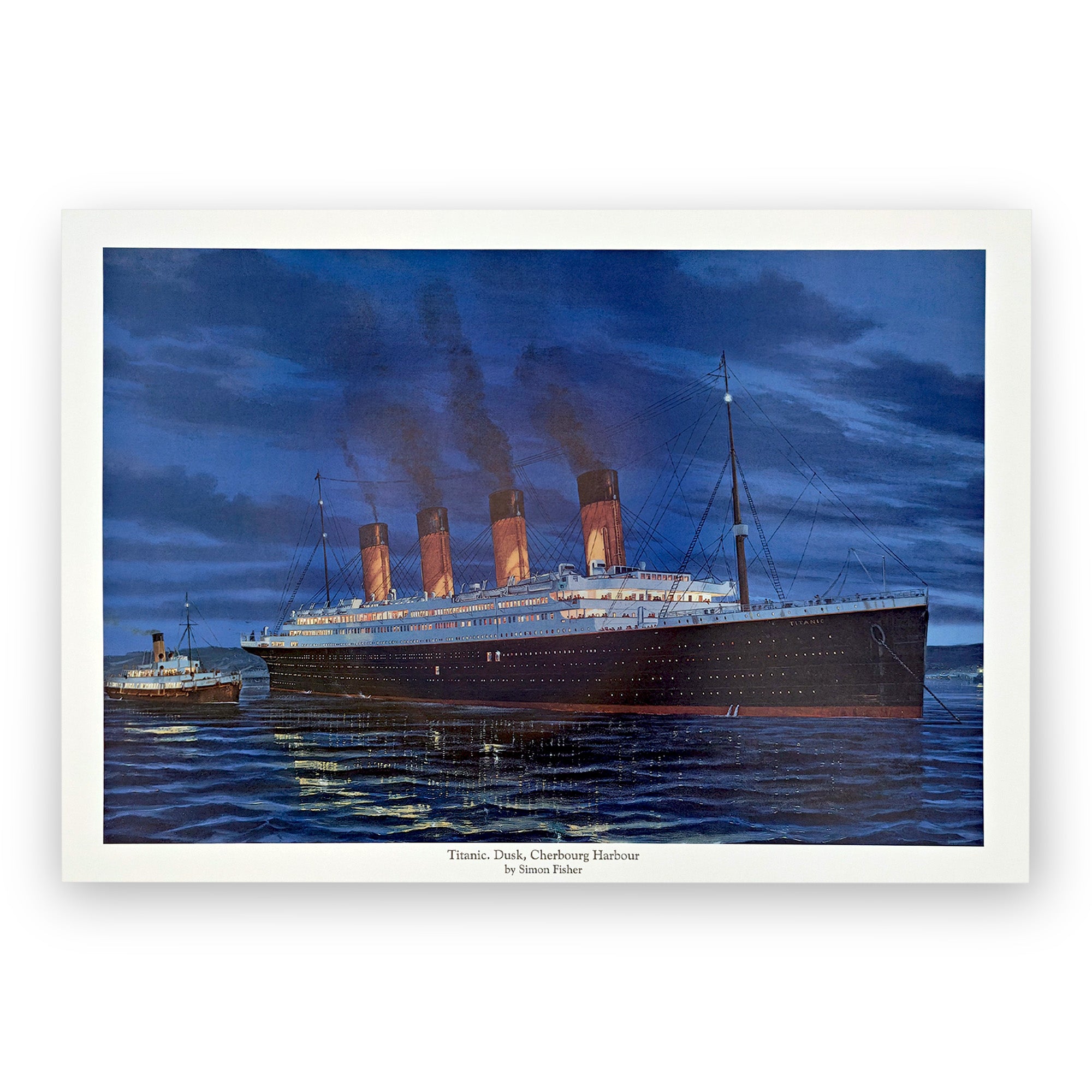 Art Print - 'Dusk, Cherbourg Harbour' by Simon Fisher