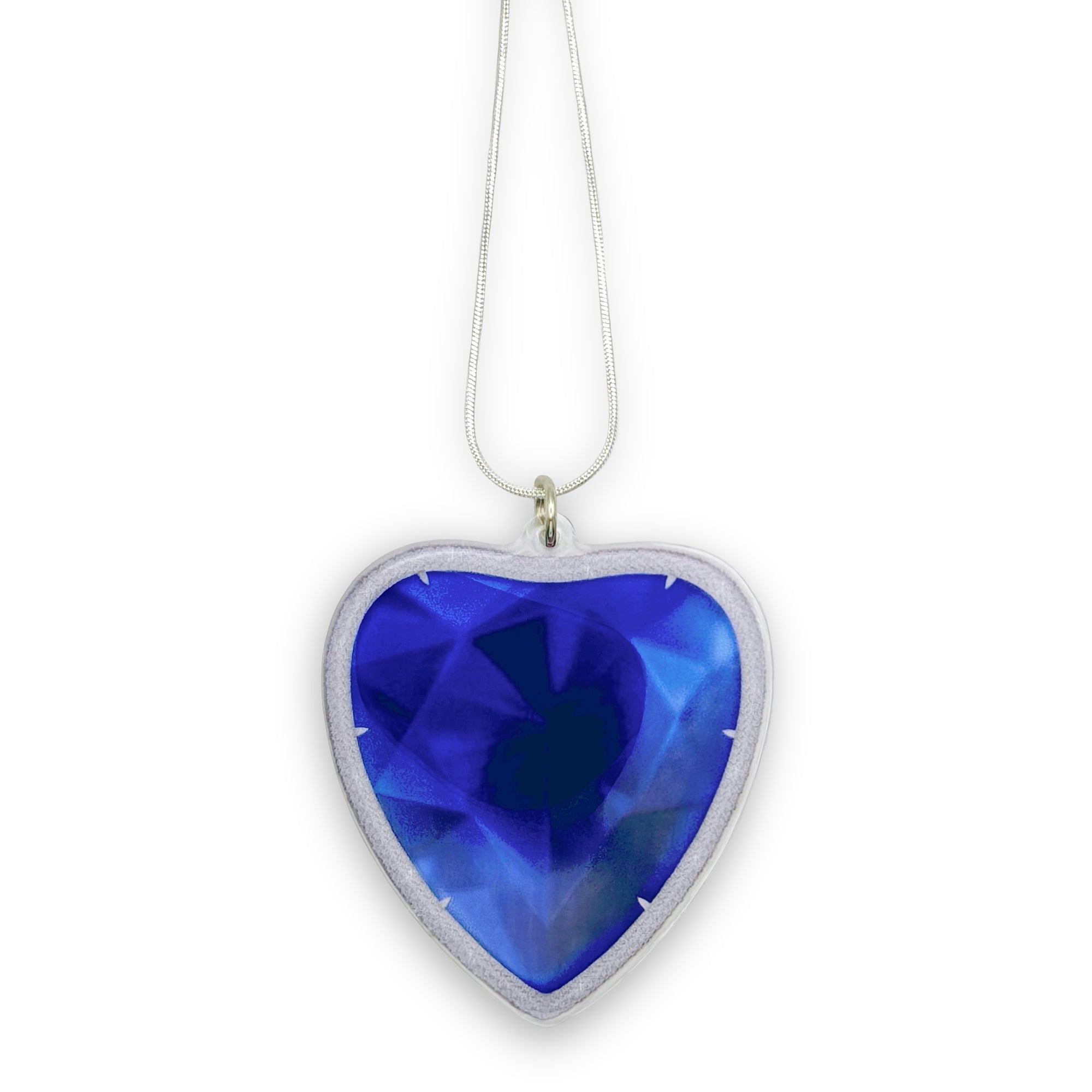 Heart-shaped blue diamond pendant, inspired by the Heart of the Ocean necklace from the film Titanic - made by Merpola for Titanic Merch