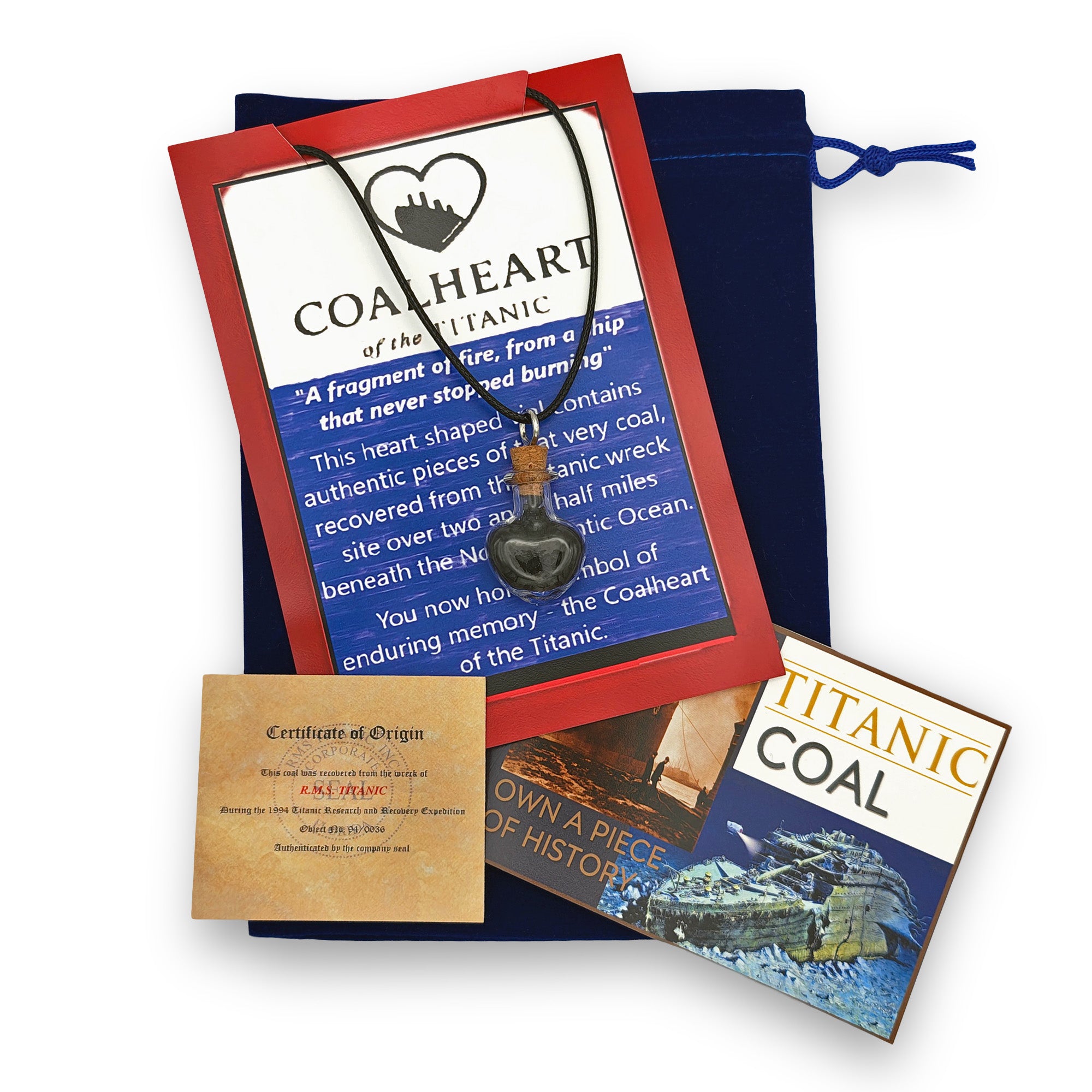 Titanic Legacy Heart-Shaped Pendant - Authentic Coal Necklace