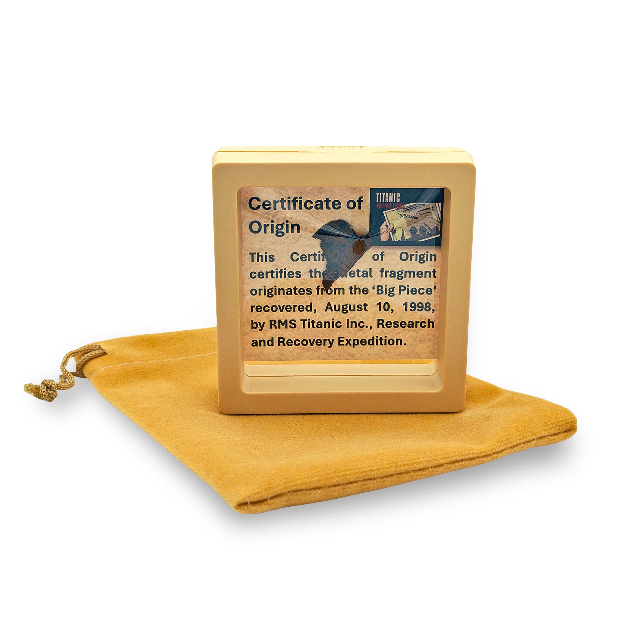Titanic Legacy 'Big Piece' Floating Frame - Authentic Metal Fragment
