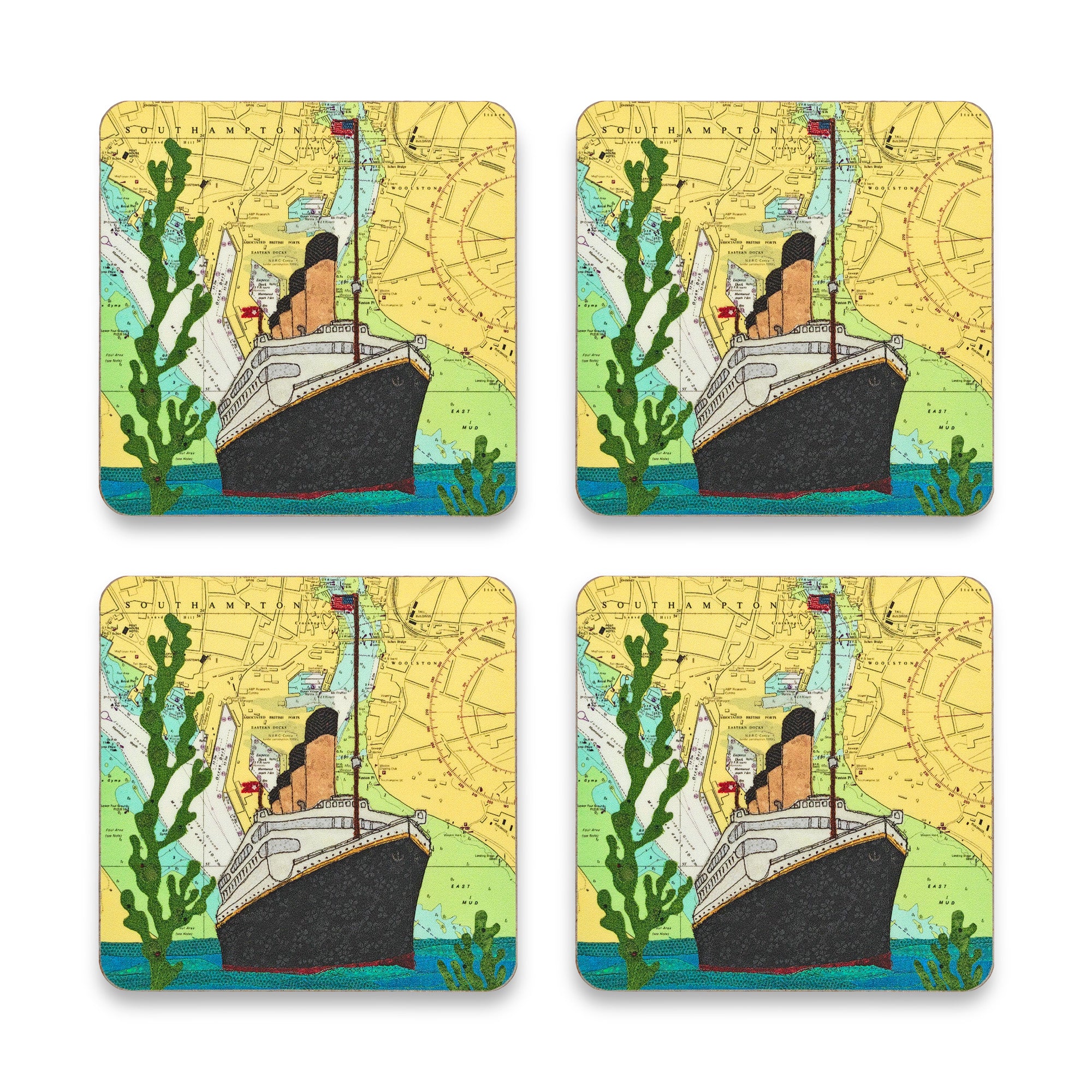Southampton Titanic Drinks Coaster Four-Pack - by Hannah Wisdom