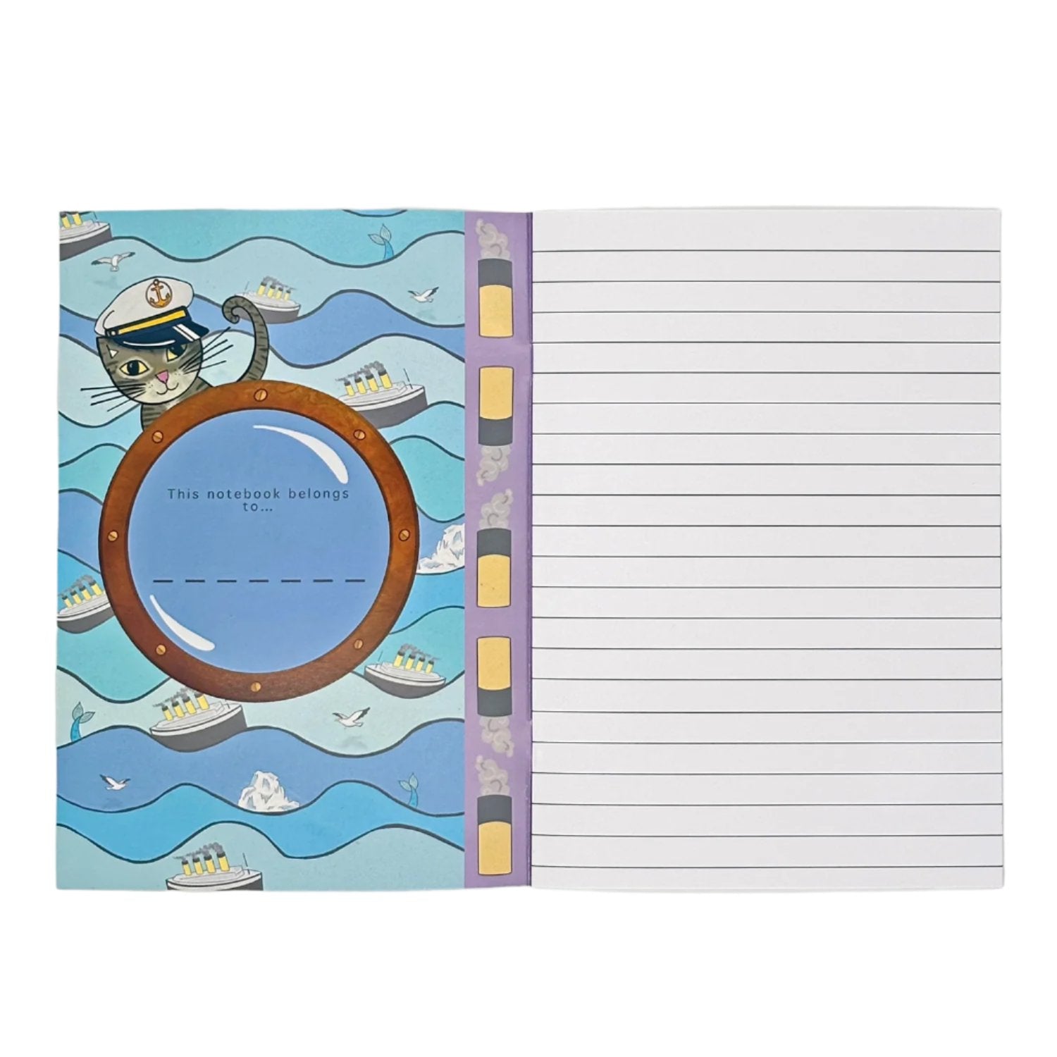 A5 Notebook - Blue Waves by Merpola - Titanic Merch