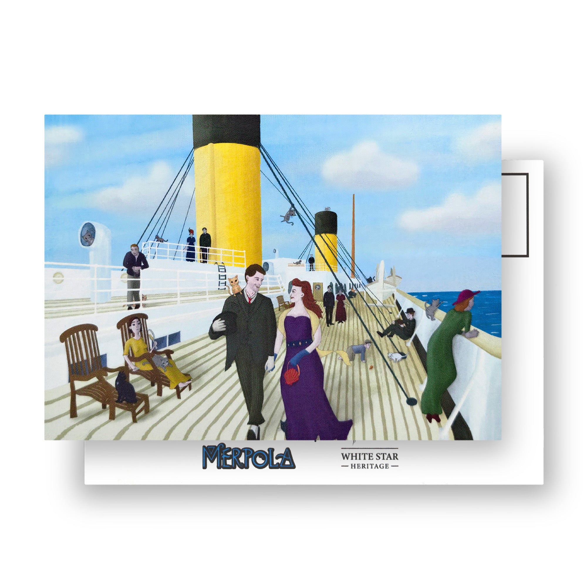 Postcard - 'Where's Jenny?' Titanic Deck Scene by Merpola