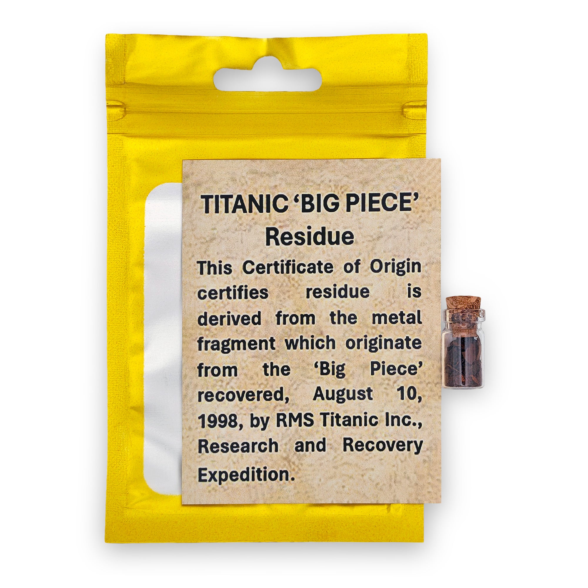 Titanic Legacy 'Big Piece' Vial - Authentic Metal Fragment