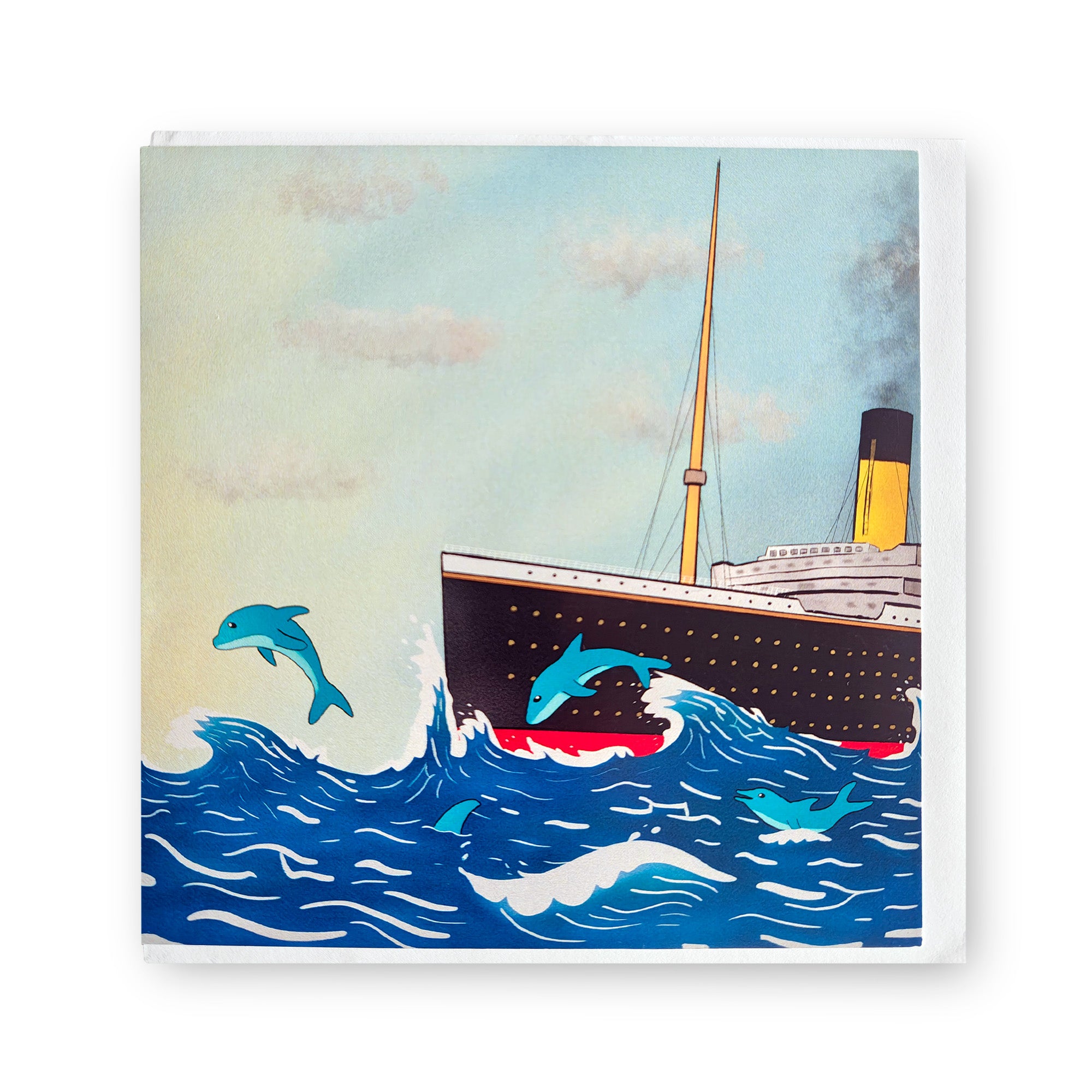 Greeting Card - 'Titanic Dolphins' by Merpola