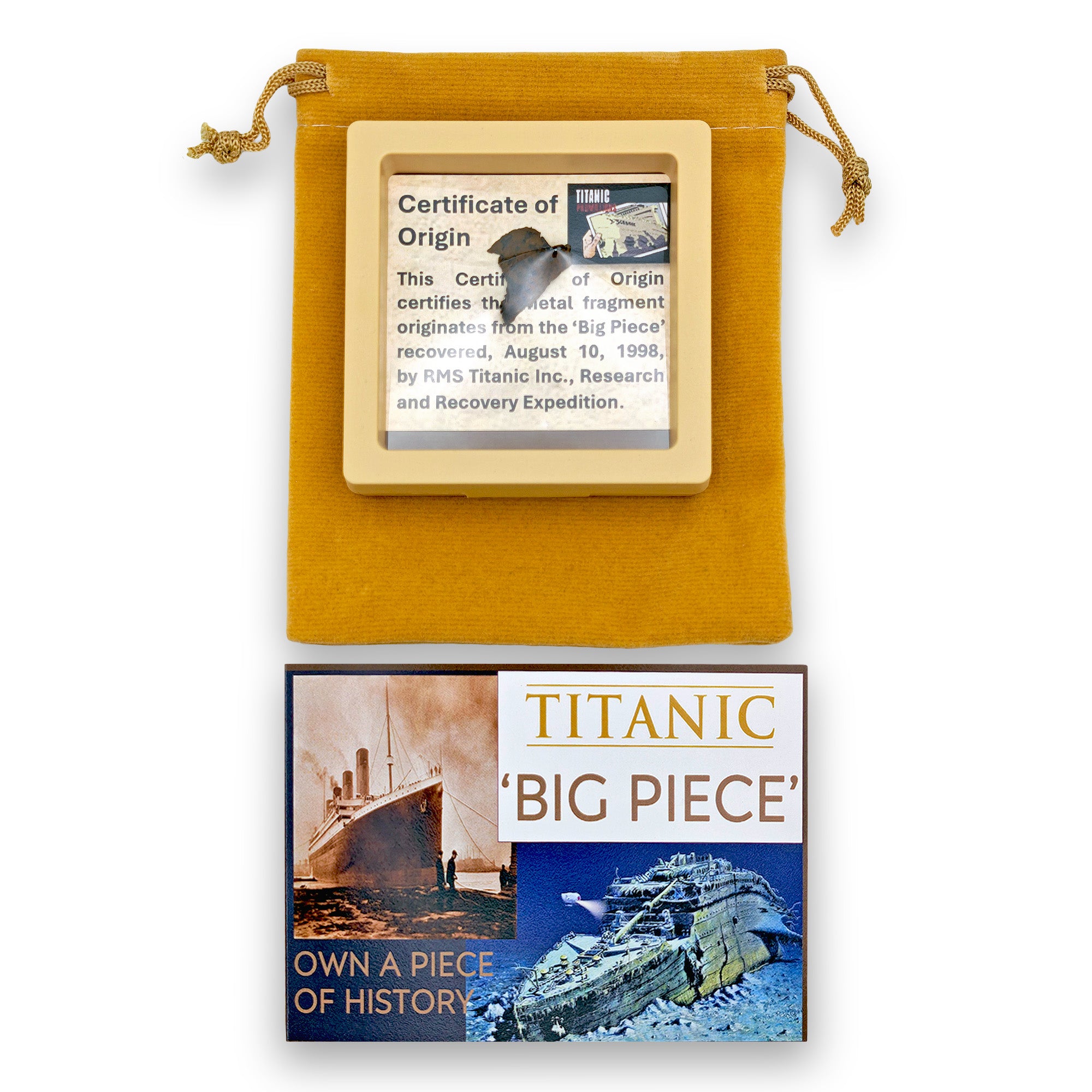 Titanic Legacy 'Big Piece' Floating Frame - Authentic Metal Fragment