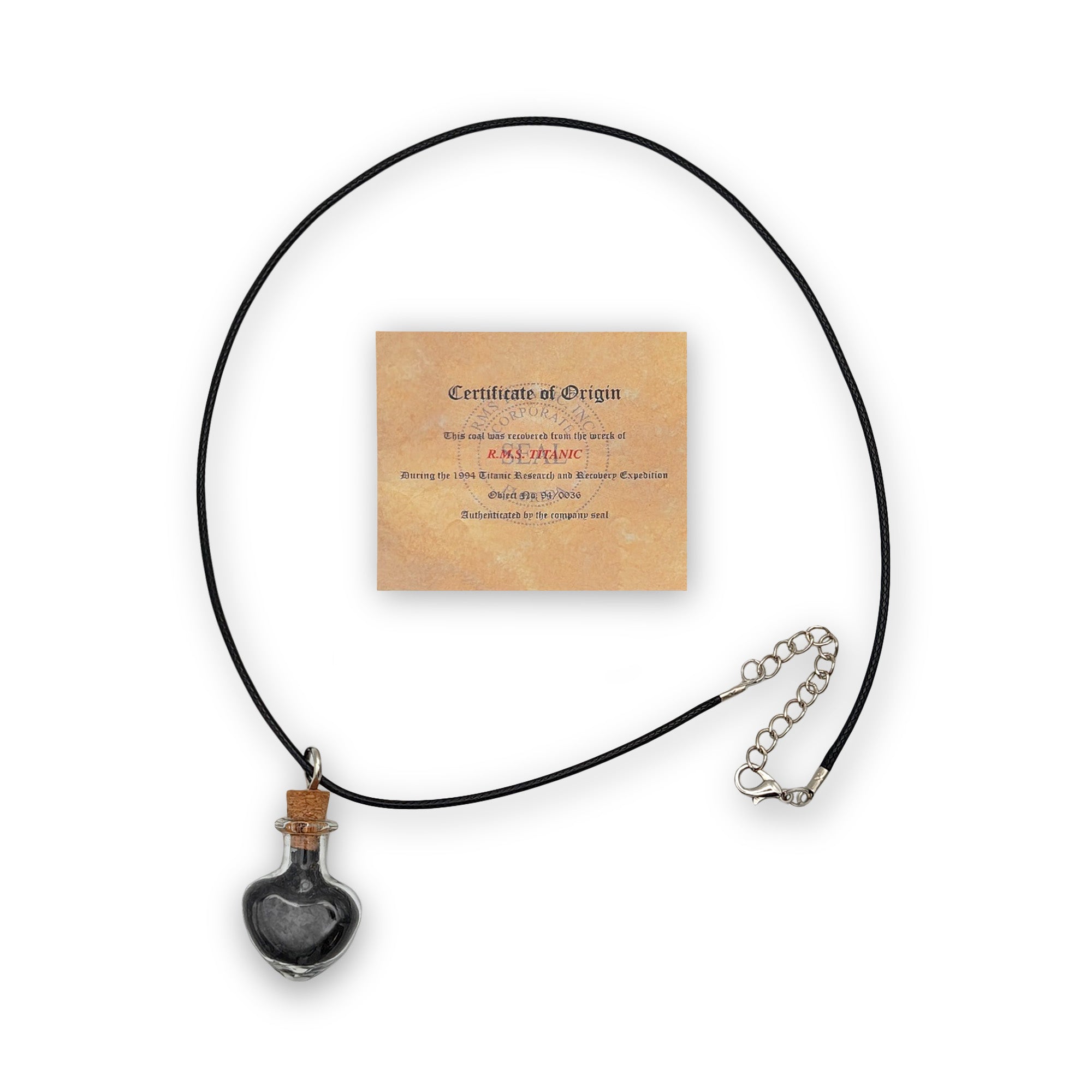 Titanic Legacy Heart-Shaped Pendant - Authentic Coal Necklace