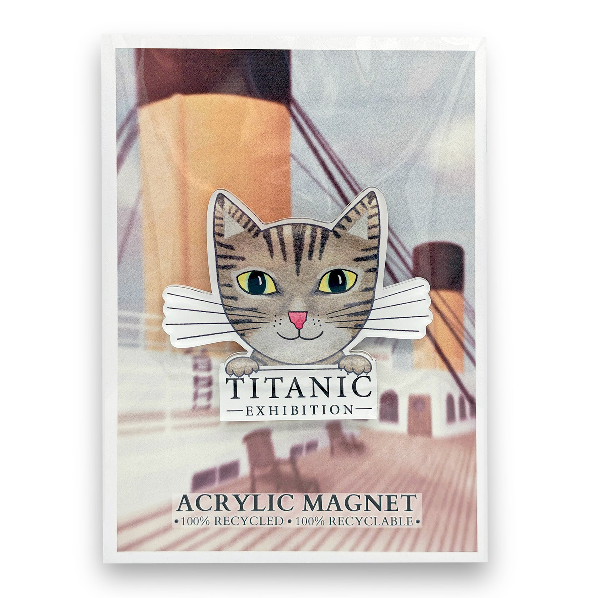 Acyrlic Magnet - Titanic Exhibition Jenny the Cat - by Merpola