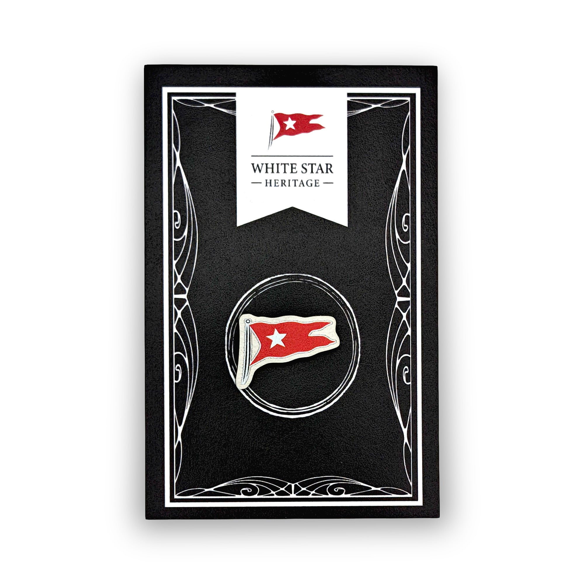 Pin Badge - Metallic Red Flag