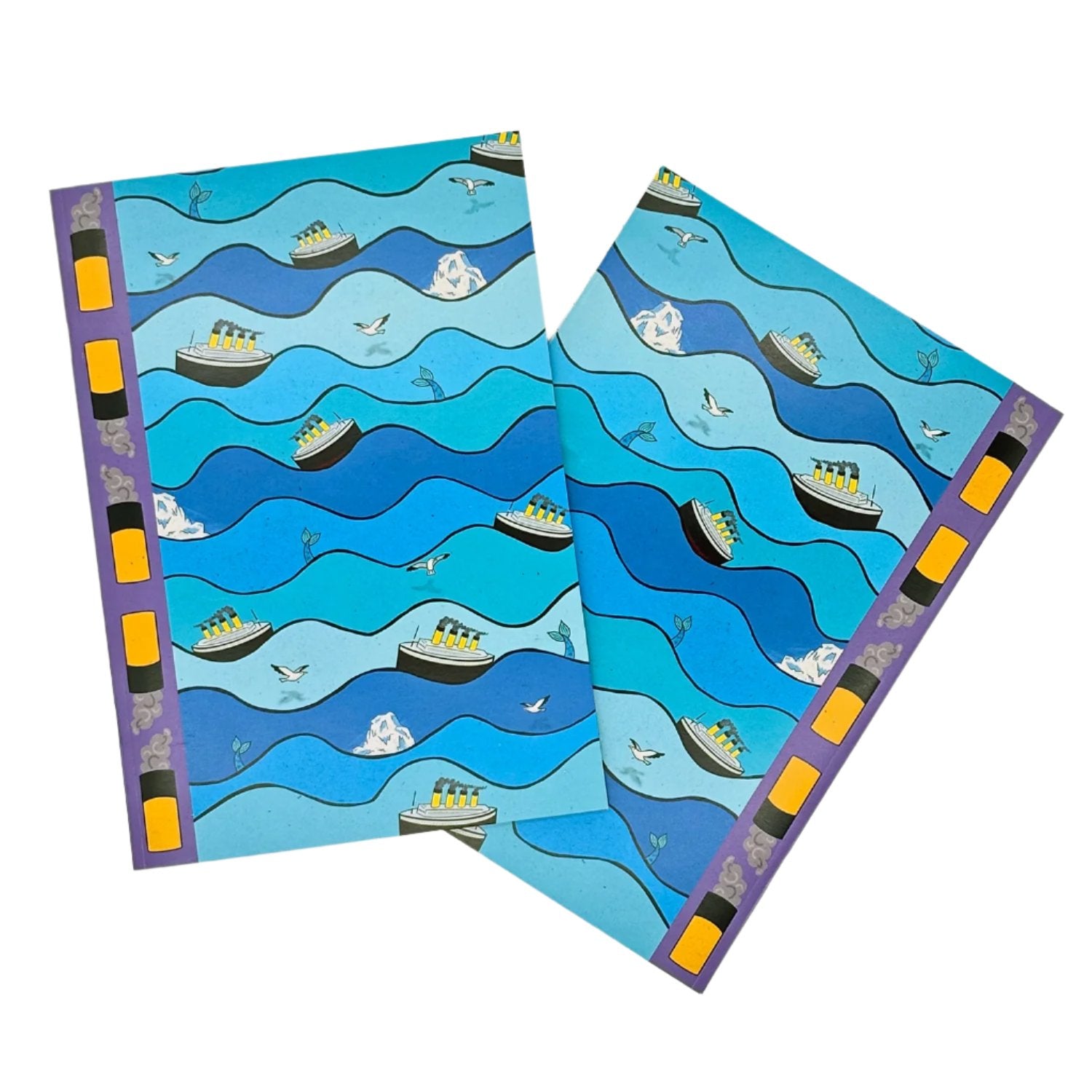 A5 Notebook - Blue Waves by Merpola