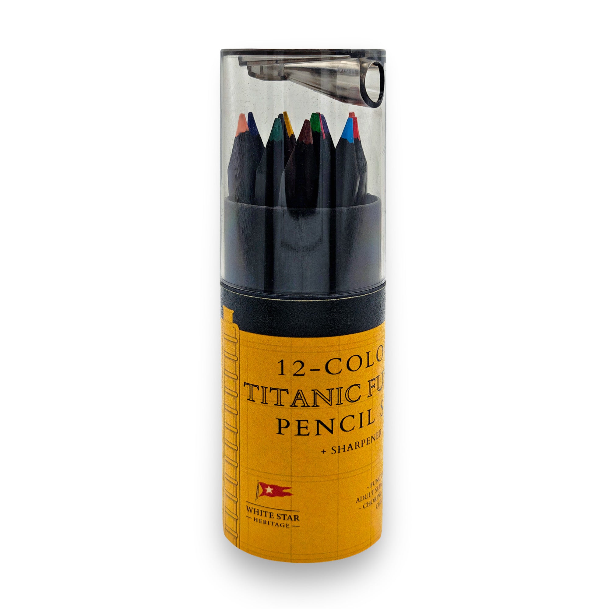 12-Colour Titanic Funnel Pencil Set with Sharpener