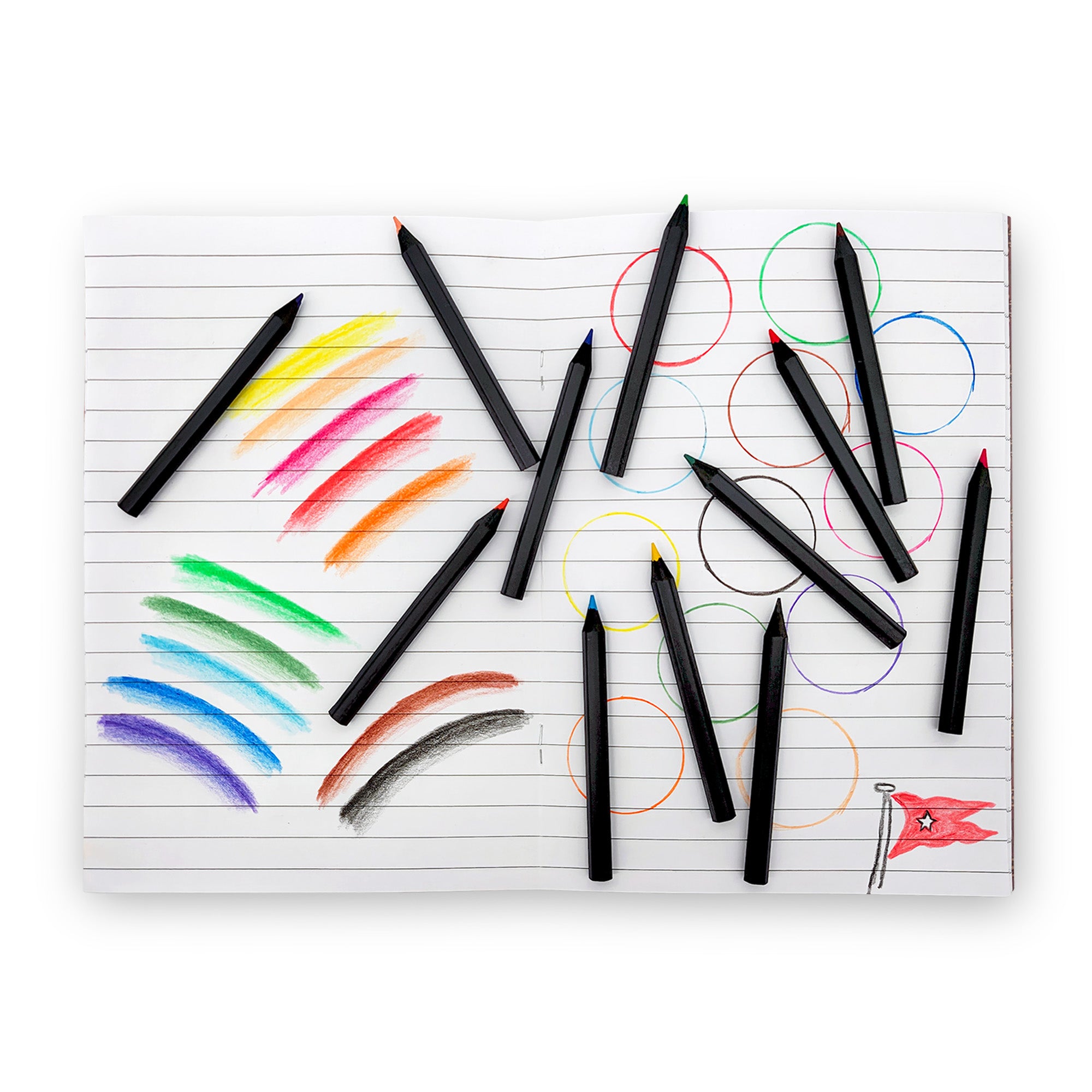 12-Colour Titanic Funnel Pencil Set with Sharpener